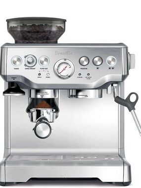 Breville Stainless Steel Espresso Machine with Built-in Grinder and Milk Frother